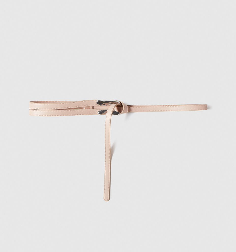 High-waisted asymmetric belt - women's belts - Soft Pink | Sisley image number 1